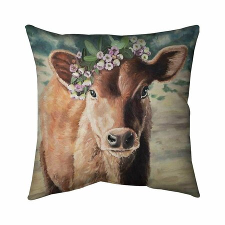 BEGIN HOME DECOR 20 x 20 in. Cute Jersey Cow-Double Sided Print Indoor Pillow 5541-2020-AN512